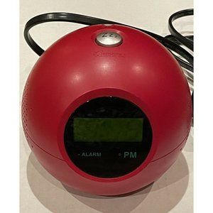 Memorex Red Timeball Retro Sphere MSP-CR1100 AM/FM Clock Radio With Alarm Red